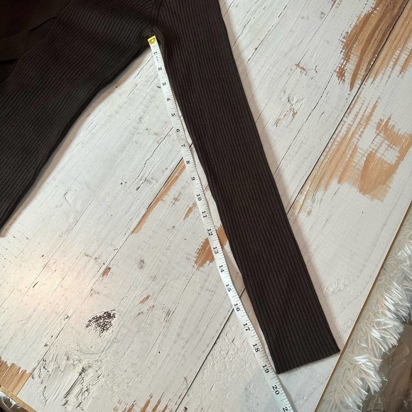 Jonathan Simkhai Leah Ribbed Cable Knit Wool Blend Sweater Chocolate - Picture 14 of 14